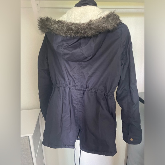 GLAMSIA Navy Blue Parka Jacket / Coat | size medium - Picture 4 of 6